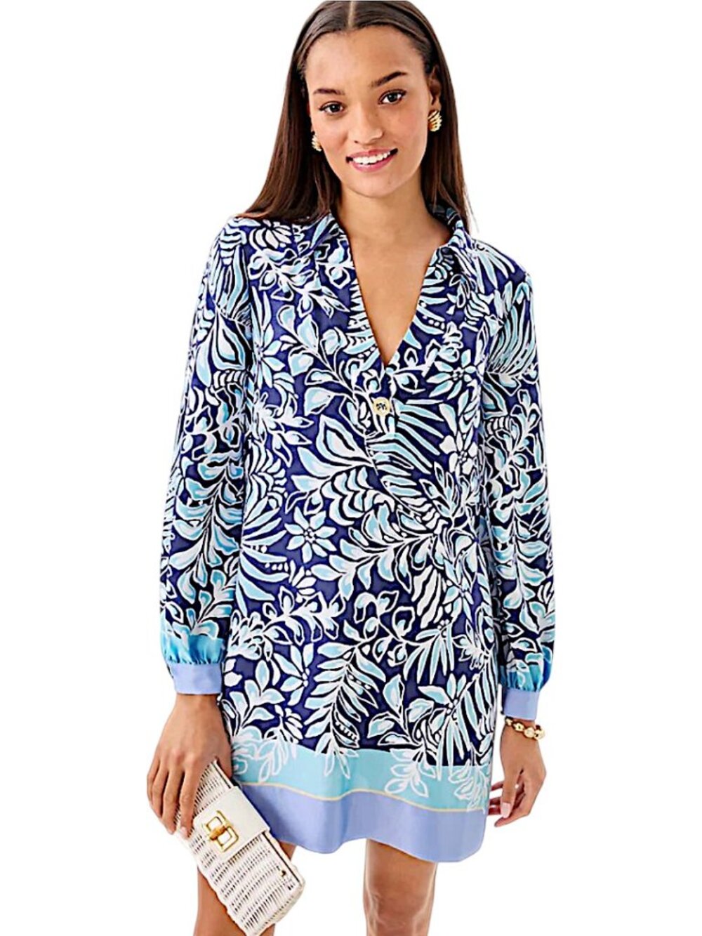 Lilly Pulitzer Iralanne Popover Shirtdress in Sapphire Pool NWT - Size 16